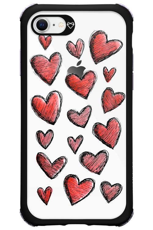 Red Love Transparent - Apple iPhone 8