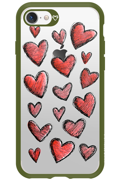 Red Love Transparent - Apple iPhone 7