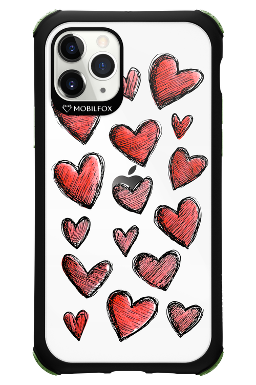 Red Love Transparent - Apple iPhone 11 Pro