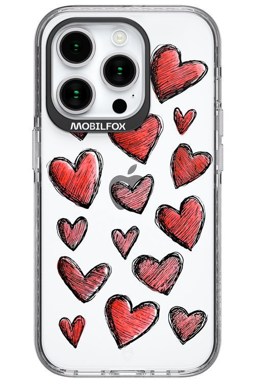 Red Love Transparent - Apple iPhone 15 Pro