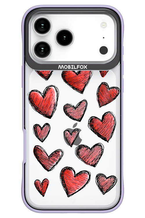 Red Love Transparent - Apple iPhone 17 Pro Max