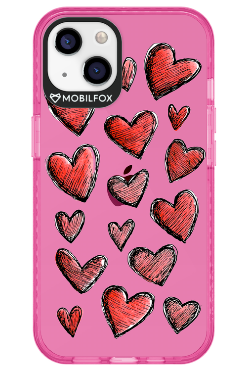 Red Love Transparent - Apple iPhone 13